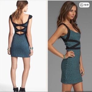 Free People Cross My Heart Dress in Pacific Blue XS